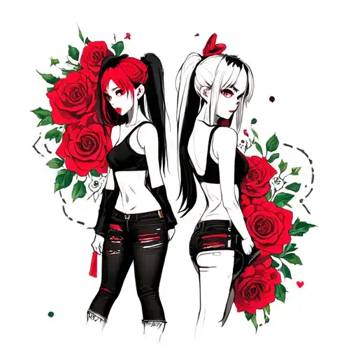 Jinx Standing Back To Back With Ruby Rose