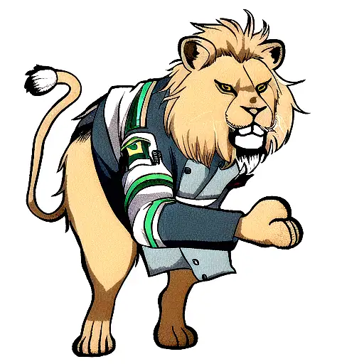 Lion Wearing A Paramedic Uniform