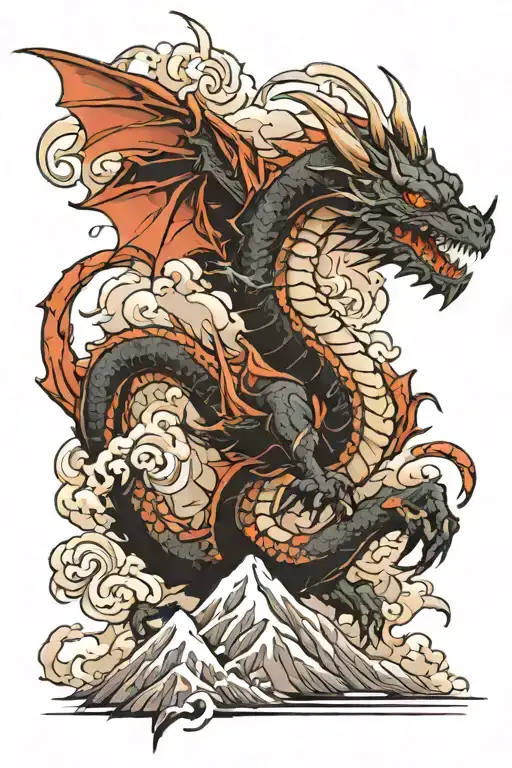 Dragon With Mountaina