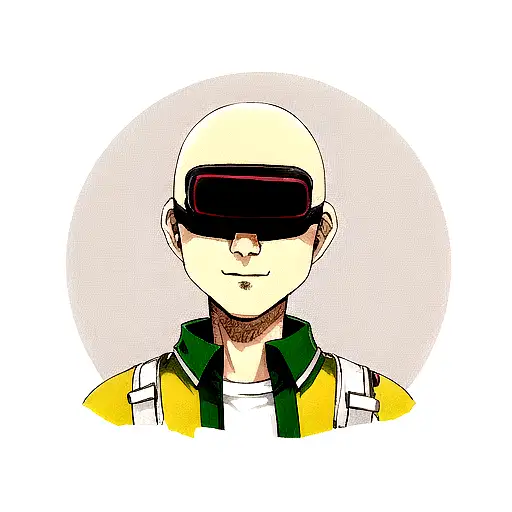 Bald Guy Wearing A Vr Headset