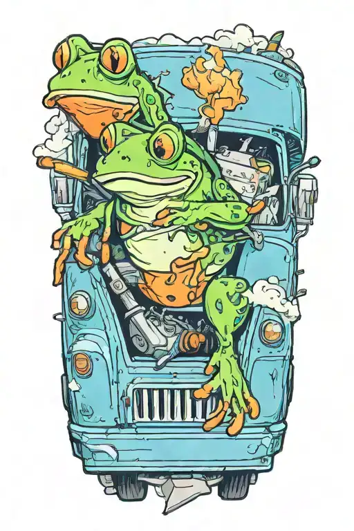 Frog Driving Garbage Truck