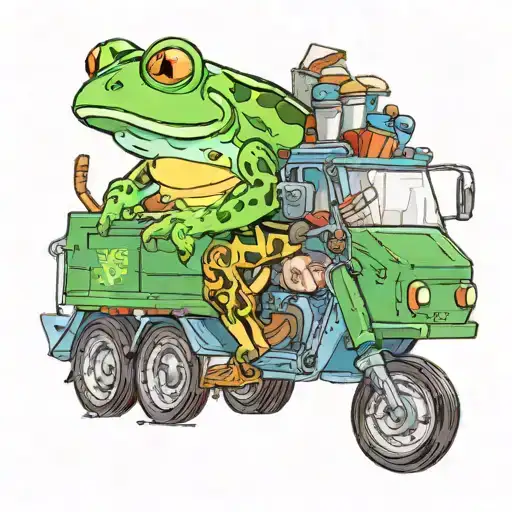 Frog Driving Garbage Truck