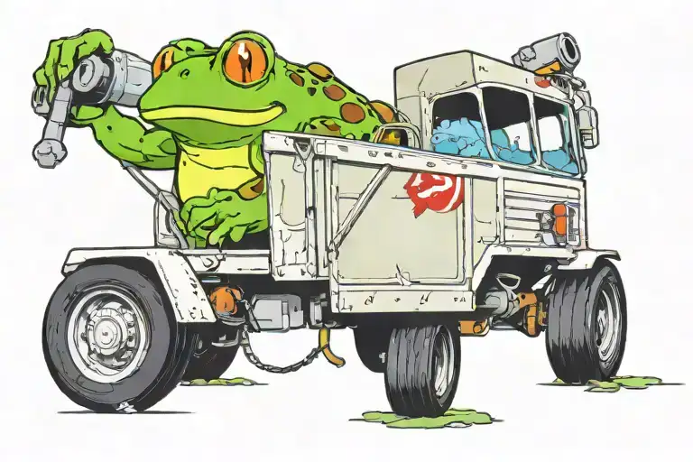 Frog Driving Garbage Truck