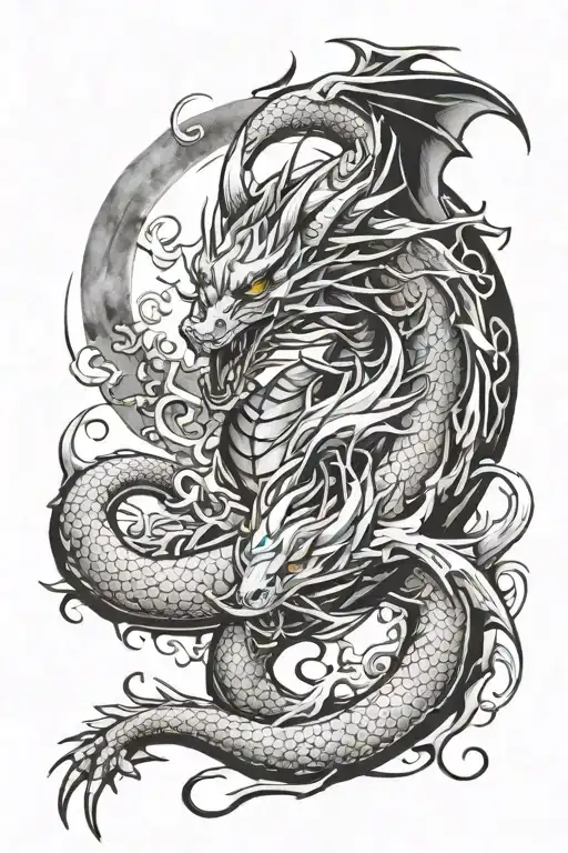 Dragon And Moon