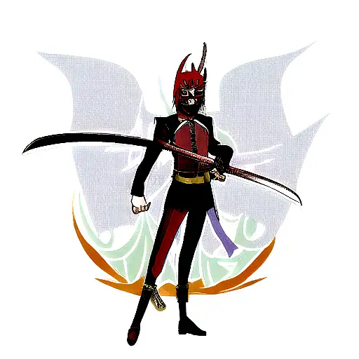 Demon Mask Swords Around