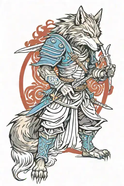 Wolf Sword Samurai Standing