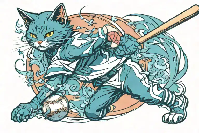 Cat Baseball Player