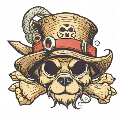 Dog Paw Print With A Straw Hat Pirates