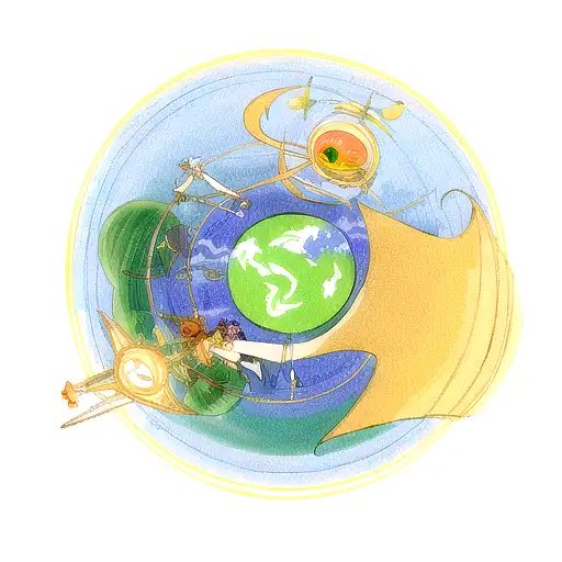 A Celestial Orchestra Playing Music On Different Planets