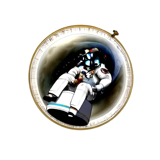 Astronaut Sitting On Jupiter Looking At Space