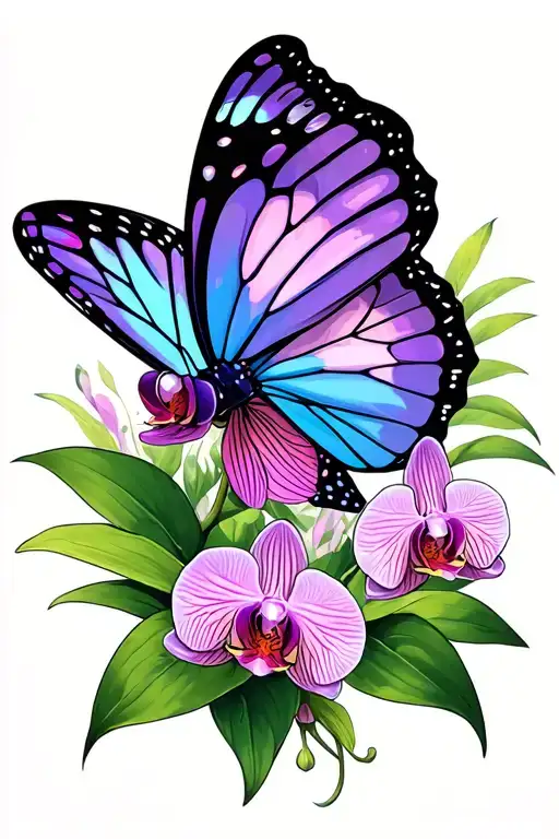 Orchid Wit Butterfly