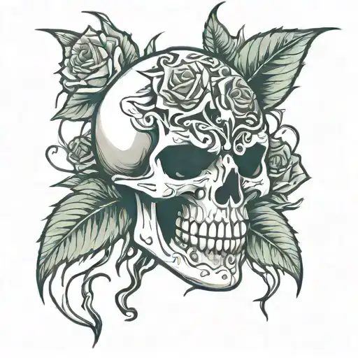 Luchador Skull Life After Death Rose Thorns
