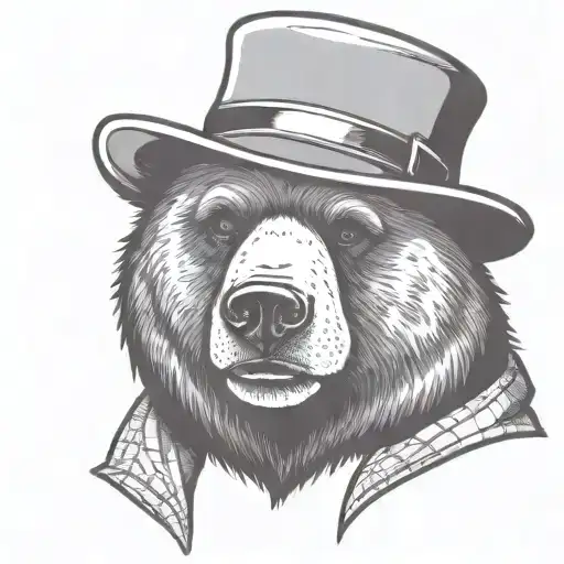 Nerdy Bear Head With Felt Hat