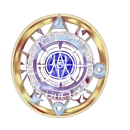 Fullmetal Alchemist Alchemy Circle With Aquarius Symbol Centred