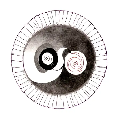 A Silhouette Of Naruto And Sasuke Forming A Yin Yang Shape