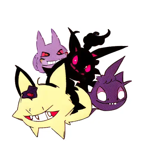 Gengar And Umbreon Floating In Space