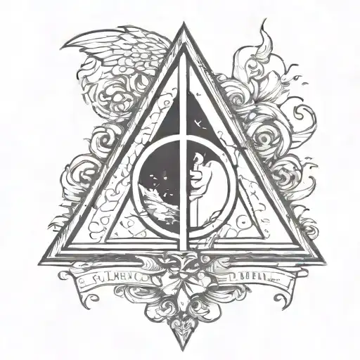 Harry Potter Deathly Hallows Symbol With Always Under It In Cursive