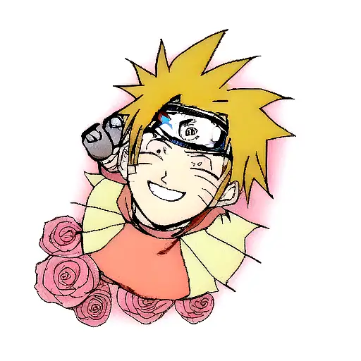 Naruto Sorrindo Com Rosas
