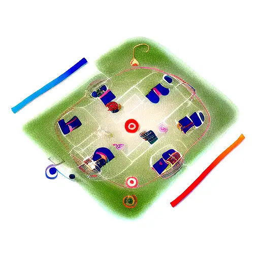 An Abstract Representation Of A Soccer Field In The Shape Of A Treble Clef