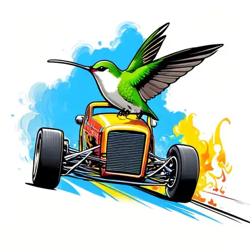 Hummingbird Racing A Top Fuel Funny Car On Track