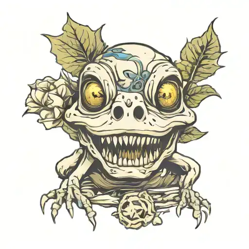 Dead Frog Skull Wearing