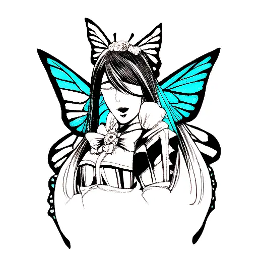 Butterfly Skull And Woman