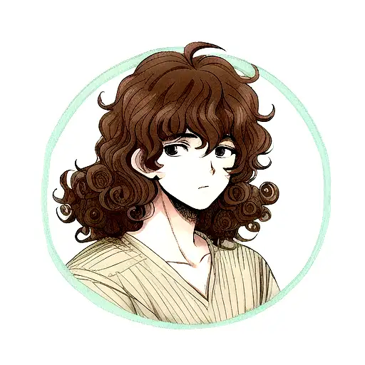 Oval Shape Faced Guy With Curly Hair