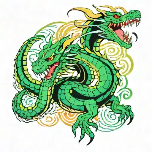 Shenron Green Dragon Circling