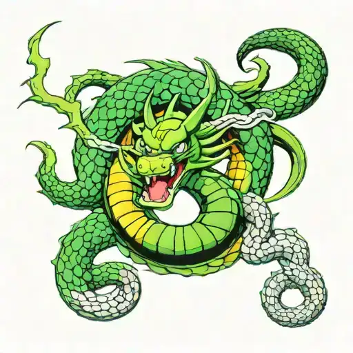Shenron Green Dragon Circling Number 4 Dragon Ball