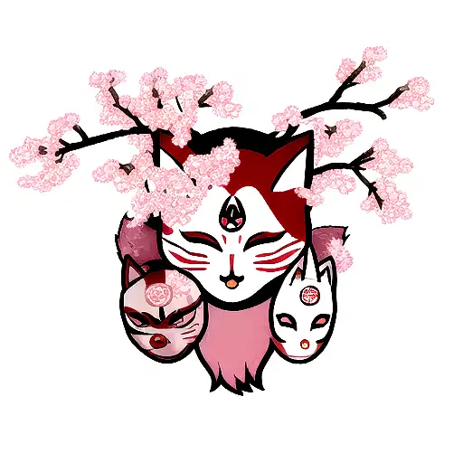 Fox Mask With Cherry Blossom