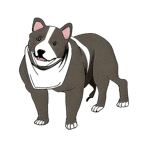 Un Perro Pitbull Gris Con Franja Blanca En La Cabeza