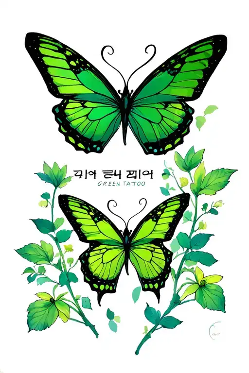 Create A Tattoo In Korean That Says Green Butterfly