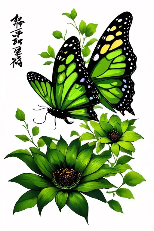 Create A Tattoo In Korean That Says Green Butterfly