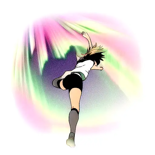 A Volleyball Player Diving For A Ball In Front Of A Stunning Aurora Borealis Background