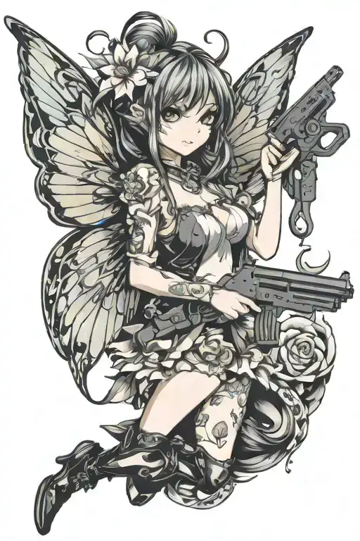 Fairy Holding A Gun
