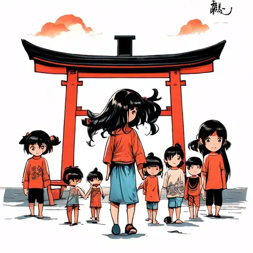 Torii With Children