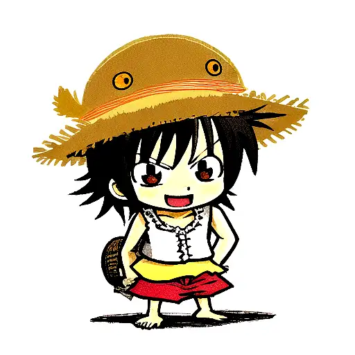 Little Chick With Luffy's Hat