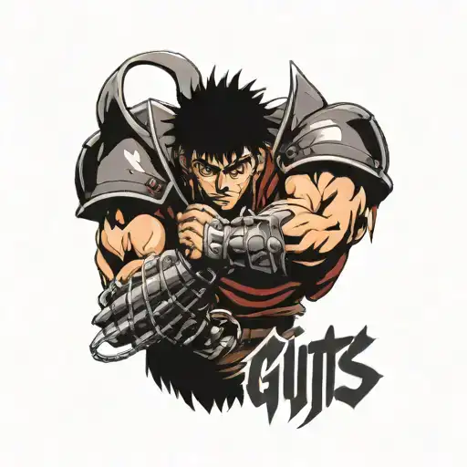 Guts Berserk Holding A Small Name