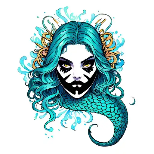 Ghostface Cutting Off Head Mermaid