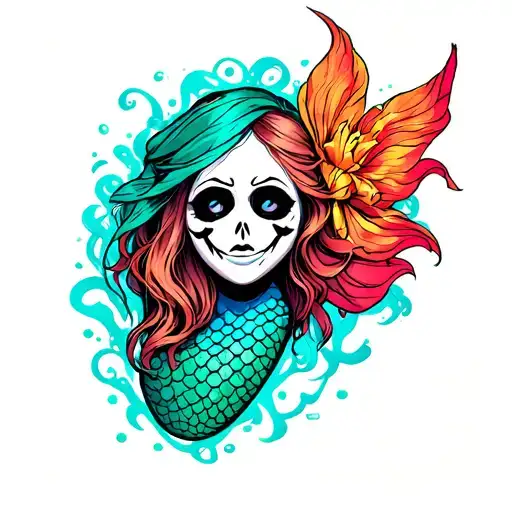 Ghostface Cut Head Mermaid