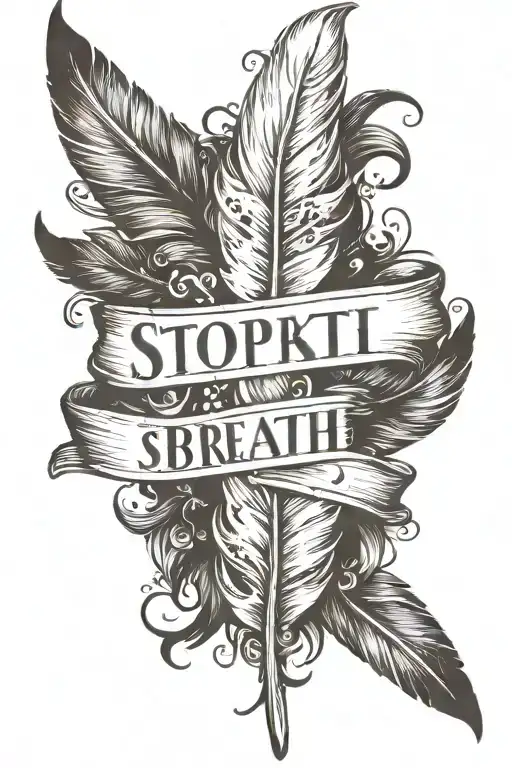 Feather With The Words Stop Breath Be Written On The Bards