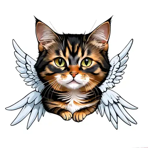 Scottish Cat With Angel Wings