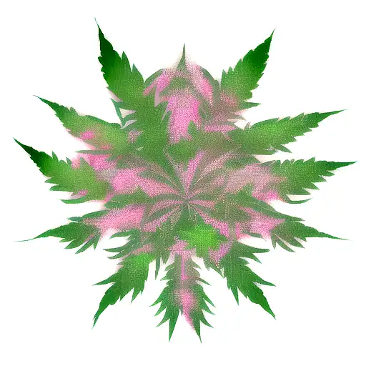 A Cannabis Leaf Intertwined With Movie And Series Symbols