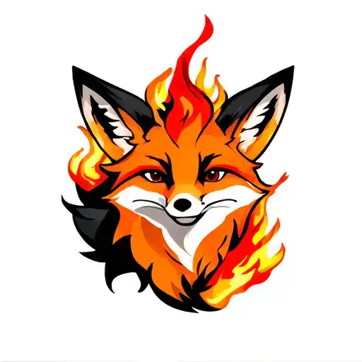 Fox And Fire In The Middle