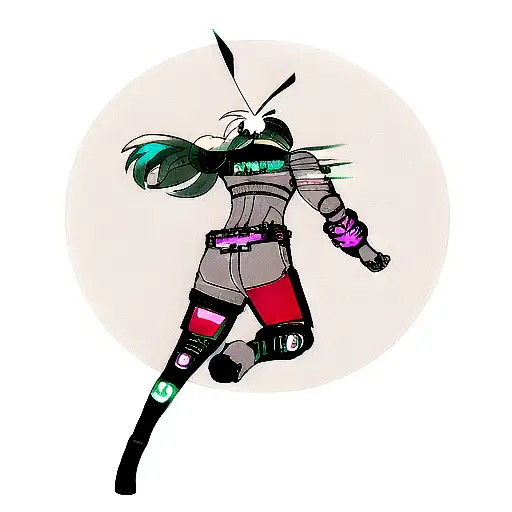 Design A Tattoo That Combines Elements Of Cyberpunk And Anime