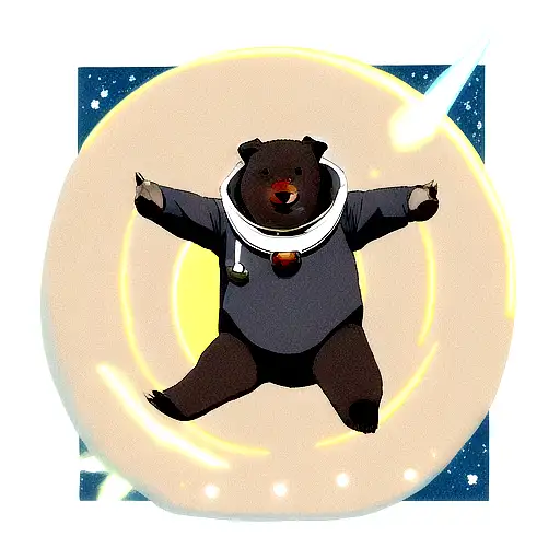 Bear In Space With Moon
