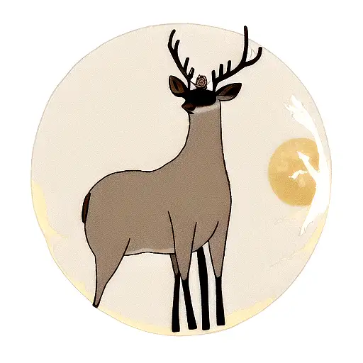 Deer With Moon