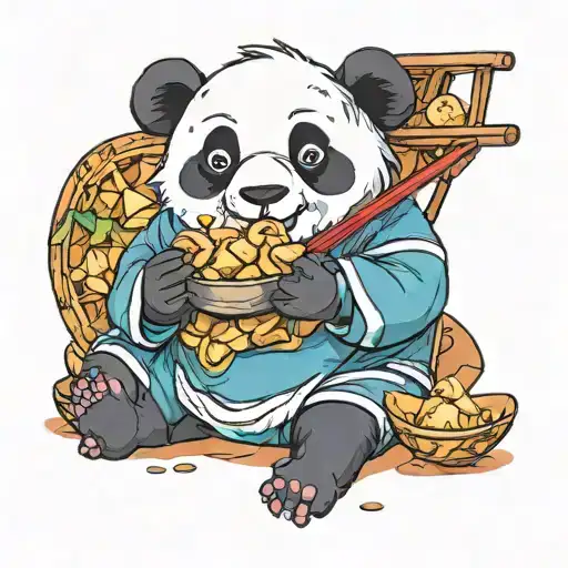 Panda Eating Dumplings