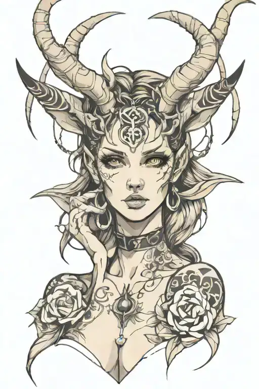 Evil Woman With Horns And Sexy