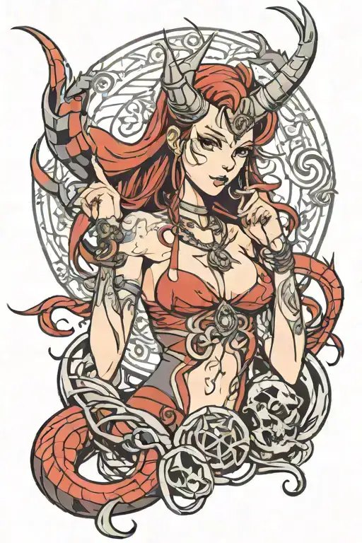 Sexy Evil Woman With Horn